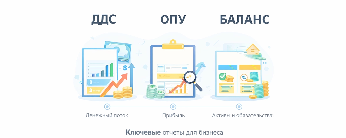 Отчеты: ДДС (Cash Flow),  ОПУ  (P&L) и Баланс (Balance Sheet)